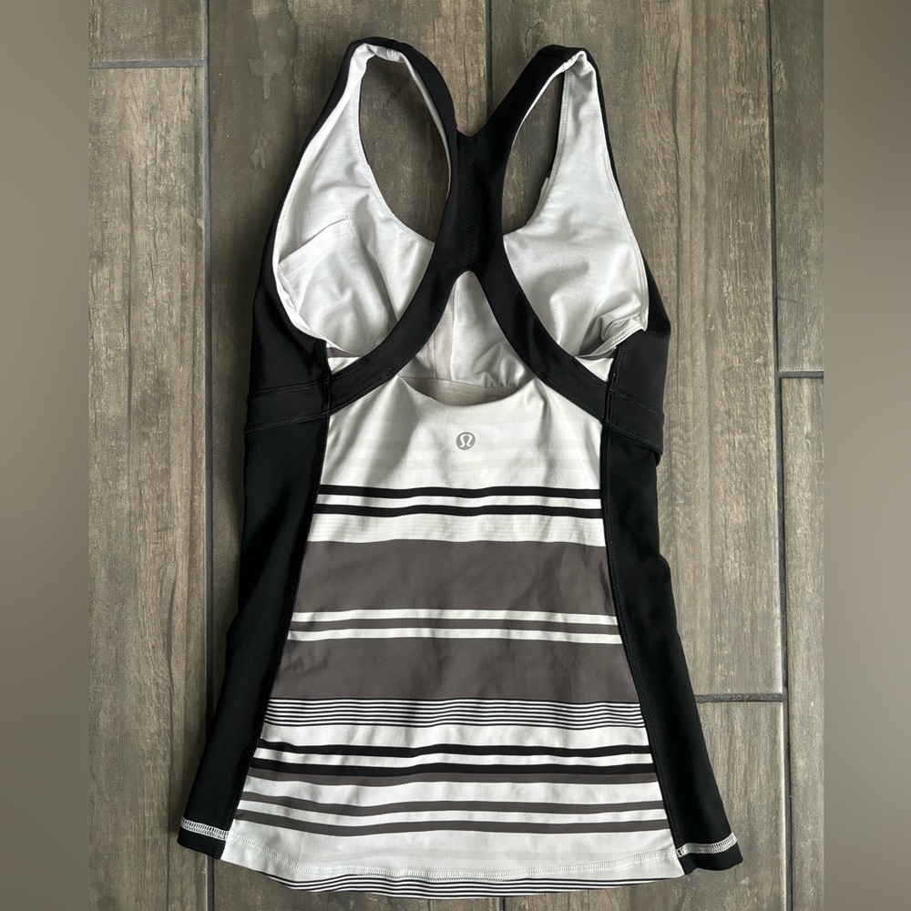 Lululemon vintage black and white striped shirt